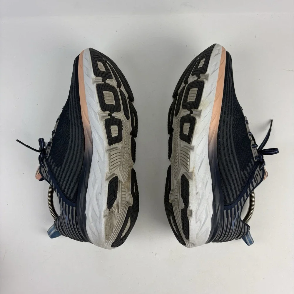 Hoka One One Bondi 6 W Running Shoes Womens 11 Navy Cantaloupe Sneakers